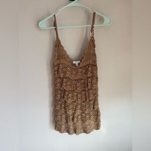 Brown Crochet Tank Top medium